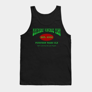 Birthday Vintage Year - Fourteen Years Old Tank Top